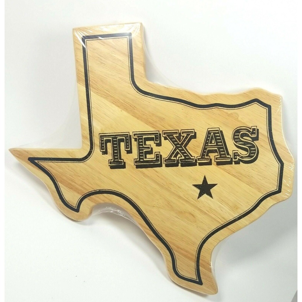 Texas Shaped Wood Cutting Board 15" x 15" ~ New Sealed